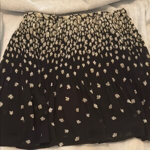 Elle Black and Cream Floral Mini Skirt